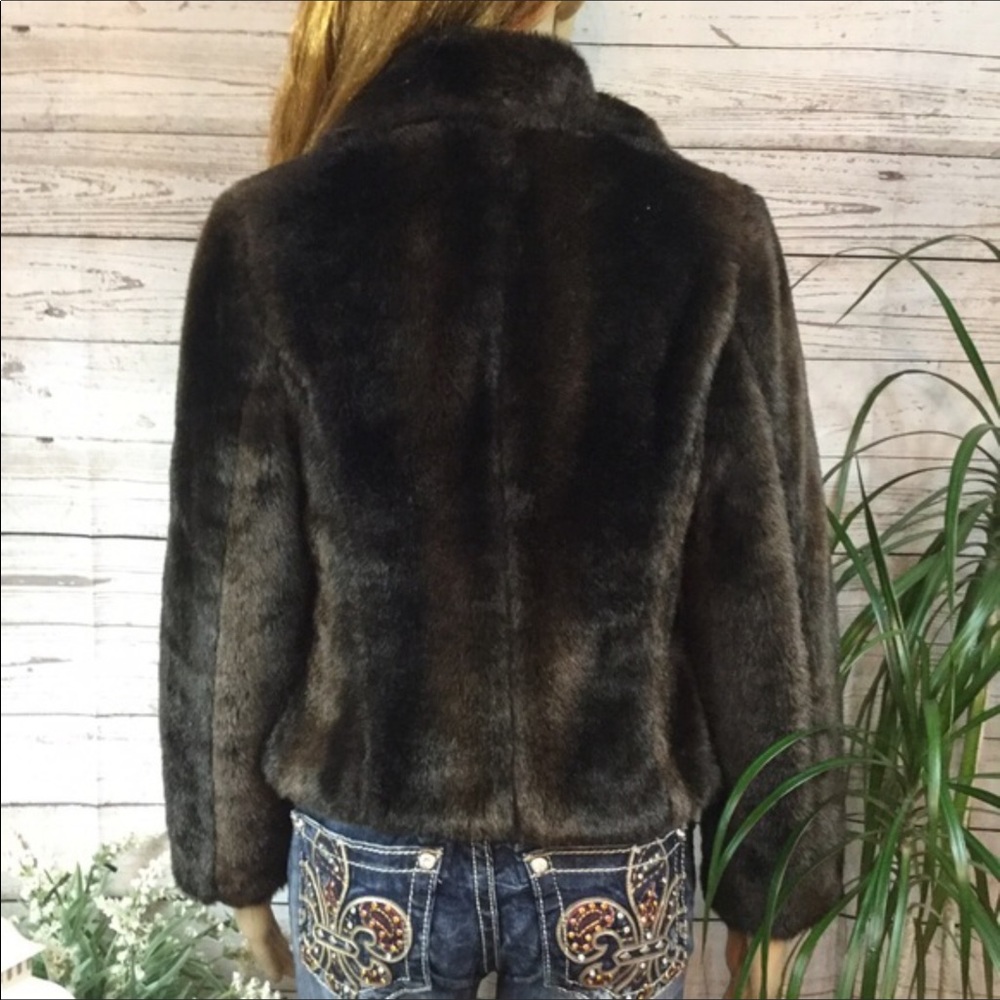 FAUX MINK DARK BROWN BEAUTIFUL ANN TAYLOR - Picture 3 of 15